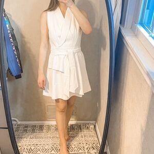 Ted Baker Laraaa Mock Wrap Tiered Mini Dress in White